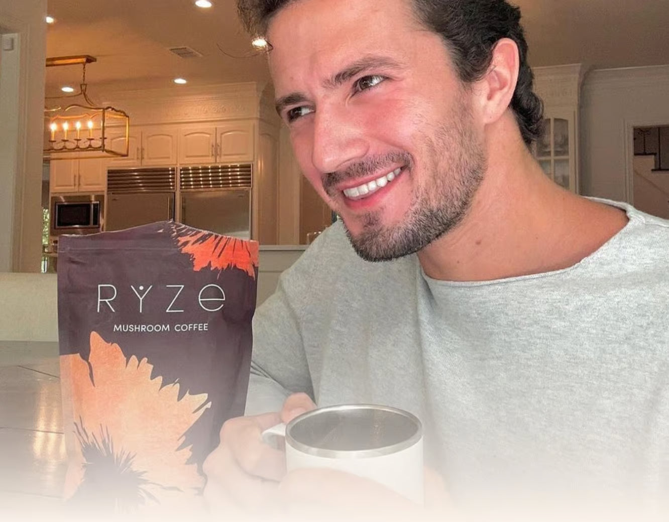 Adam with RYZE coffee