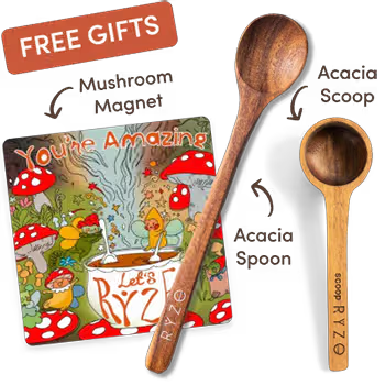 Free gifts including Mushroom Magnet and Acacia Spoon & Scoop
